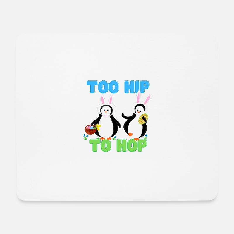 Too Hip to Hop Pingu Osterhasen - Mousepad (Querformat) - Weiß