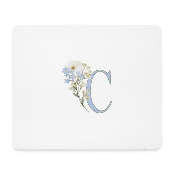 Buchstabe C mit floralem Motiv - Mousepad (Querformat) - Weiß - Vorne