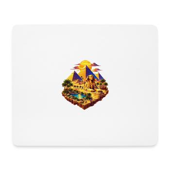 Gizeh Oase – Sphinx & Pyramiden - Mousepad (Querformat) - Weiß - Vorne