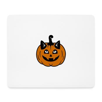Halloween Katze Kürbiskopf - Mousepad (Querformat) - Weiß - Vorne