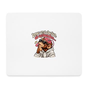 Immer erst checken, ob verbunden… 🧠👅 - Mousepad (Querformat) - Weiß - Vorne