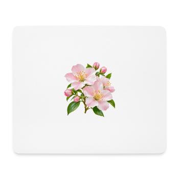 Rosa Apfelblüten-Blüten-Floral - Mousepad (Querformat) - Weiß - Vorne