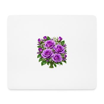Lavendelrosen-Straußdruck - Mousepad (Querformat) - Weiß - Vorne