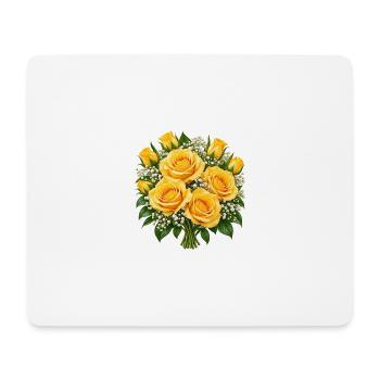 Golden Rose Bouquet Glow - Mousepad (Querformat) - Weiß - Vorne