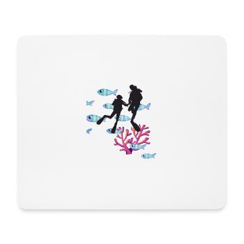 Diver Flagge Tauchen Unter Wasser Geschenk T-Shirt - Mousepad (Querformat) - Weiß - Vorne