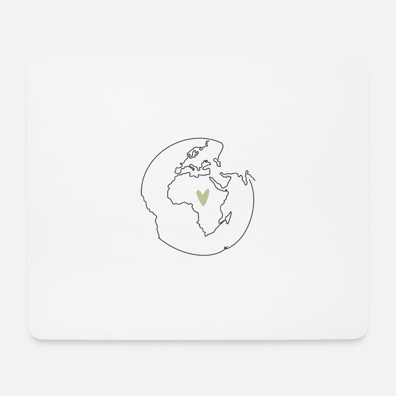 Weltkugel Afrika - Mousepad (Querformat) - Weiß