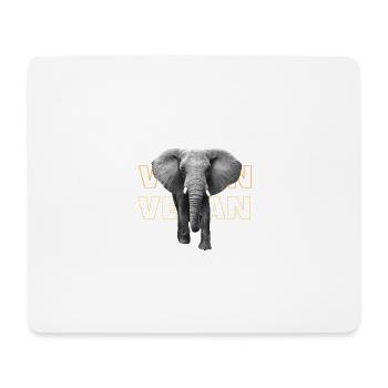 Éléphant végétalien - Tapis de souris (format paysage) - blanc - Devant