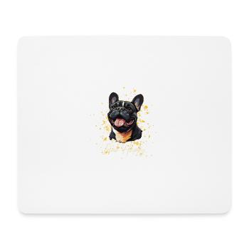 Französische Bulldogge ist Fröhlich - Mousepad (Querformat) - Weiß - Vorne