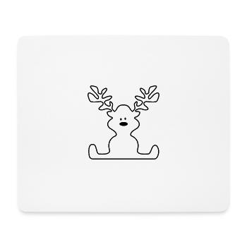Elch zu Weihnachten - Mousepad (Querformat) - Weiß - Vorne