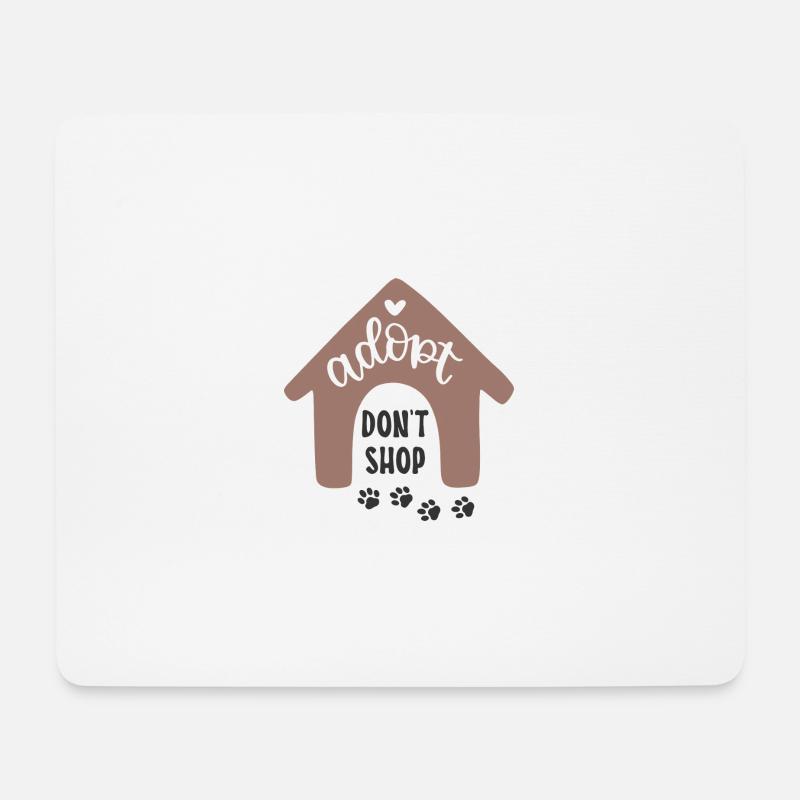Adopt Don’t Shop Hunde T-Shirt Tierliebe - Mousepad (Querformat) - Weiß