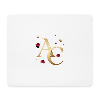 Goldene Initialen mit Rosen - Mousepad (Querformat) - Weiß - Vorne