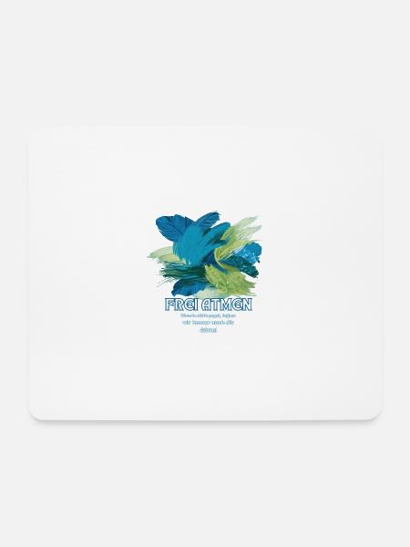 Frei Atmen – Farbexplosion mit Spruch - Mousepad (Querformat) - Weiß