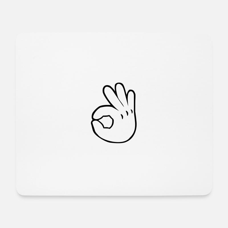 Okay Finger OK - Mousepad (Querformat) - Weiß