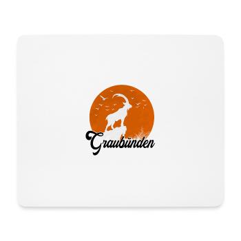 Silhouette lunaire à bandes grises - Tapis de souris (format paysage) - blanc - Devant