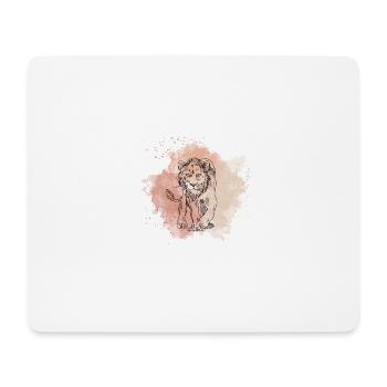 Löwe - Mousepad (Querformat) - Weiß - Vorne