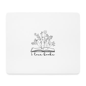 I love books - Mousepad (Querformat) - Weiß - Vorne