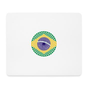 Brésil Brasil Mandala de coeur - Tapis de souris (format paysage) - blanc - Devant