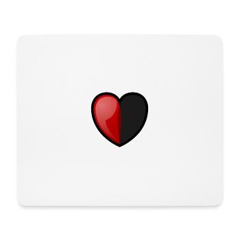 Rollenspiel-Herz: Halb voll - Mousepad (Querformat) - Weiß - Vorne