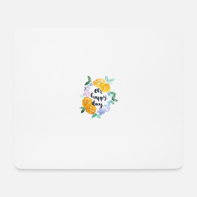 Happy Day - Mousepad (Querformat) - Weiß