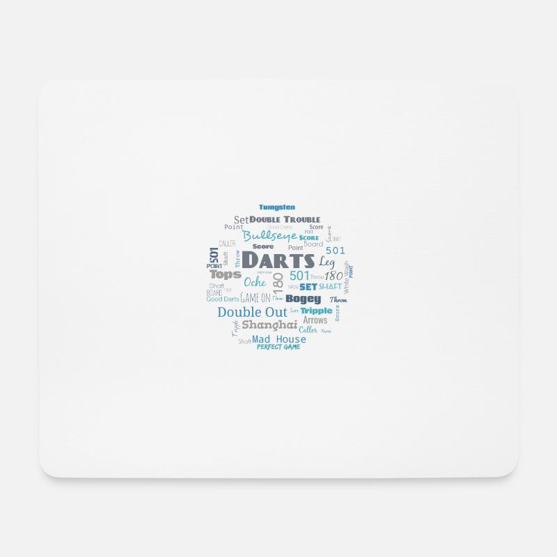 Dart - Word Cloud Blau - Mousepad (Querformat) - Weiß