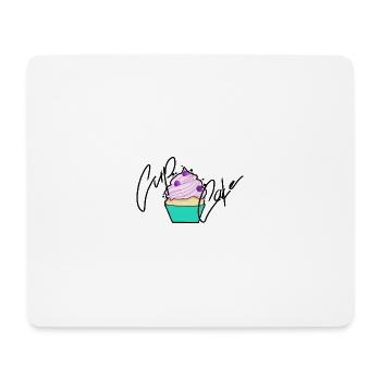 Pastell Cupcake Signatur-Design - Mousepad (Querformat) - Weiß - Vorne