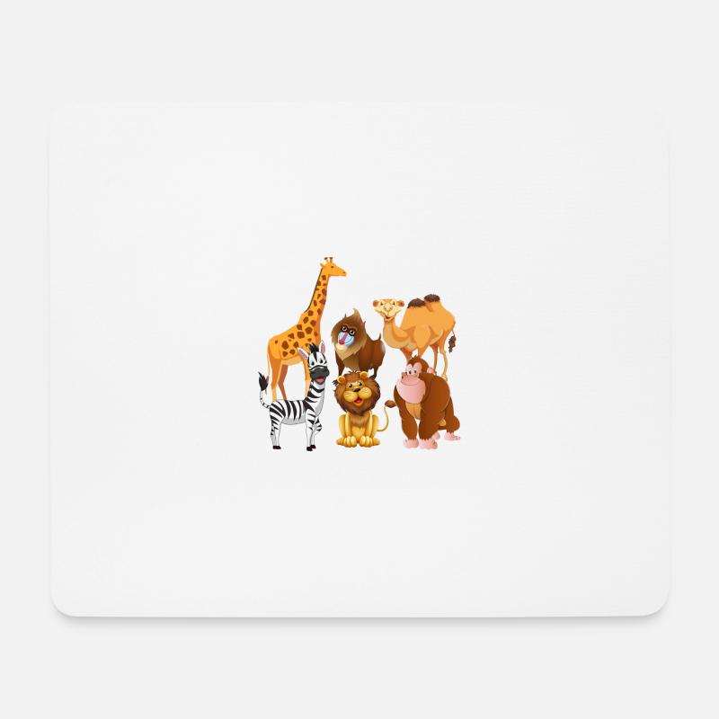 Zootiere Safari Wildnis - Mousepad (Querformat) - Weiß