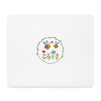 Summer Bees Friends - Mouse Pad (horizontal) - white - Front