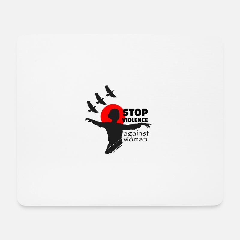 Gewalt gegen Frau stoppen - Mousepad (Querformat) - Weiß