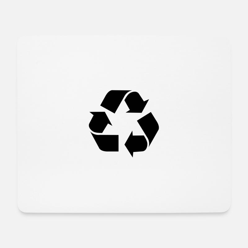 Recycling logo Black - Mouse Pad (horizontal) - white