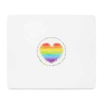 Arc-en-ciel coeur avec des confettis coloré - Tapis de souris (format paysage) - blanc - Devant