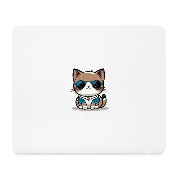 Pngtree mignon chat vecteur portant un t-shirt 9026602 - Tapis de souris (format paysage) - blanc - Devant
