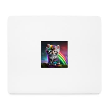 Baby-Kätzchen fotorealistisch dargestellt Rainbow - Mousepad (Querformat) - Weiß - Vorne