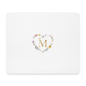 Buchstabe M, Monogramm, Herz, personalisierbar - Mousepad (Querformat) - Weiß - Vorne
