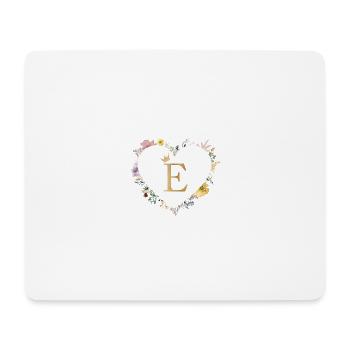 Buchstabe E, Monogramm, Herz, personalisierbar - Mousepad (Querformat) - Weiß - Vorne