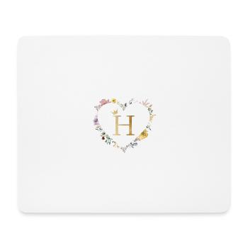 Buchstabe H, Monogramm, Herz, personalisierbar - Mousepad (Querformat) - Weiß - Vorne