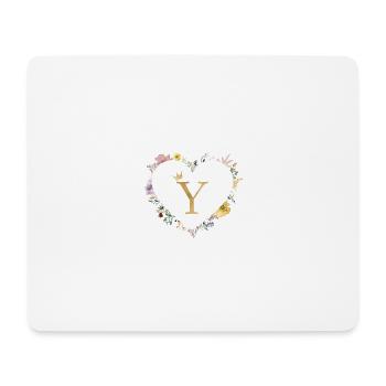 Buchstabe Y, Monogramm, Herz, personalisierbar - Mousepad (Querformat) - Weiß - Vorne