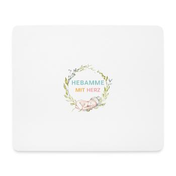 Hebamme mit Herz - Mousepad (Querformat) - Weiß - Vorne