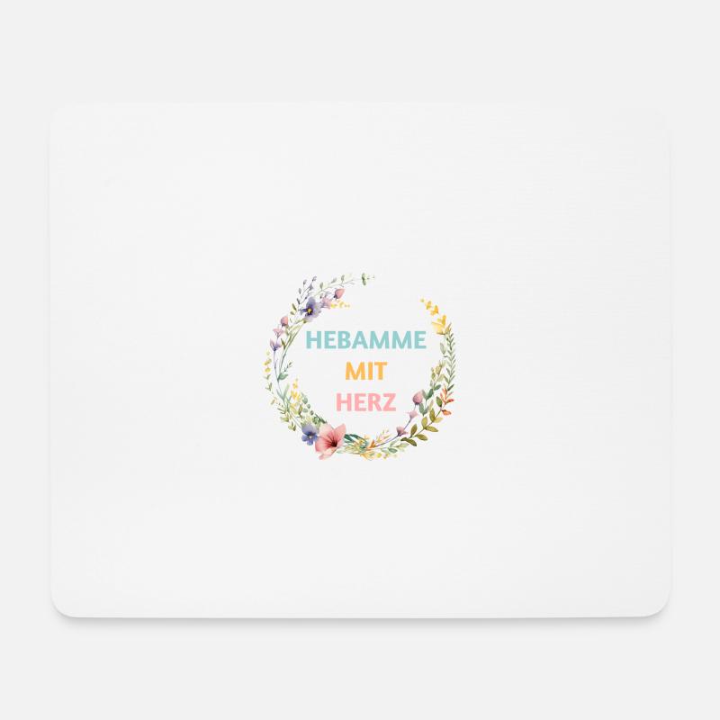 Hebamme mit Herz - Mousepad (Querformat) - Weiß