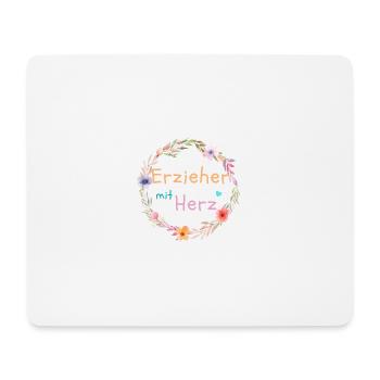 Erzieher mit Herz - personalisierbares Design - Mousepad (Querformat) - Weiß - Vorne