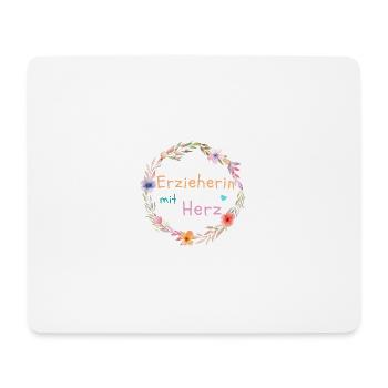 Erzieherin mit Herz - personalisierbares Design - Mousepad (Querformat) - Weiß - Vorne