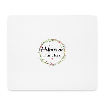 Hebamme mit Herz! Personalisierbares Design - Mousepad (Querformat) - Weiß - Vorne