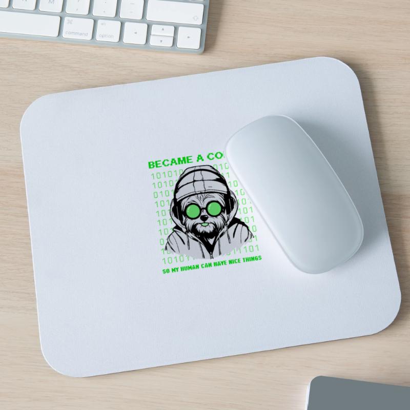 Became a Coder – Hacker Dog Binary Look Mousepad (Querformat)