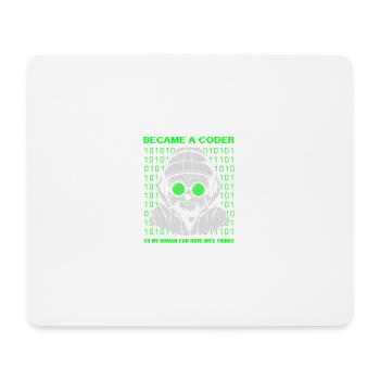 Became a Coder – Cyber Dog Binary - Mousepad (Querformat) - Weiß - Vorne
