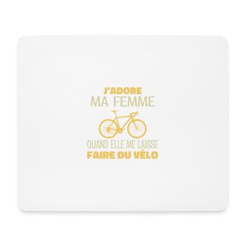 J'adore ma femme cadeau pour cycliste - Tapis de souris (format paysage) - blanc - Devant