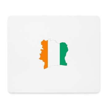 Stilisierte dreifarbige Karte der Elfenbeinküste - Mousepad (Querformat) - Weiß - Vorne