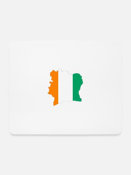 Stylized tricolor ivory coast map - Mouse Pad (horizontal) - white