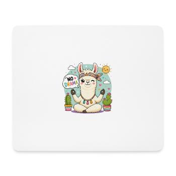 Kein Drama Lama - Mousepad (Querformat) - Weiß - Vorne