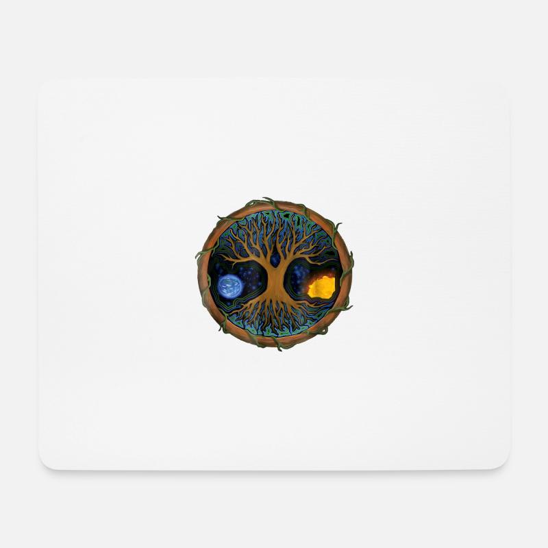 Yggdrasil Weltenbaum Weltenesche Nordisch - Mousepad (Querformat) - Weiß
