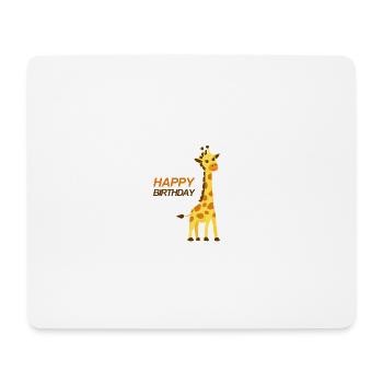Girafe joyeux anniversaire design - Tapis de souris (format paysage) - blanc - Devant
