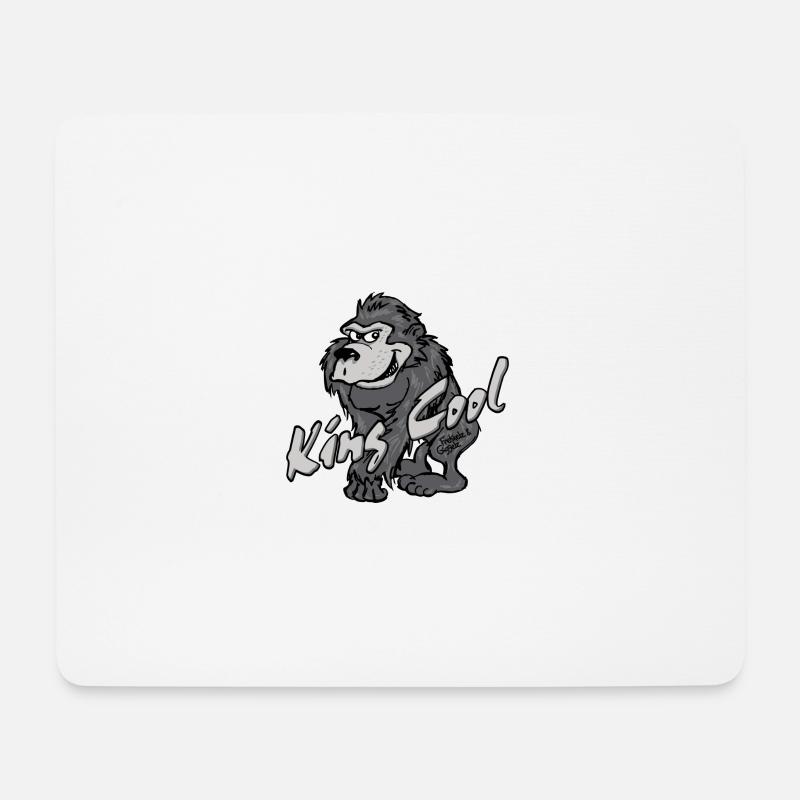 Gorilla King Cool - Tapis de souris (format paysage) - blanc